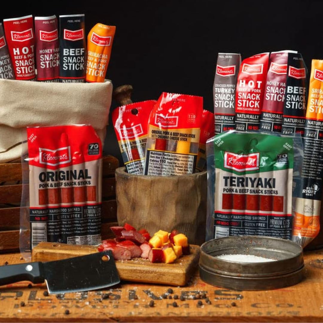 Jerky.com 26pc Meat Sticks Variety Pack - Fathers Day Gift for Dad - Beef Jerky Gifts for Men - Low Sugar & High Protein - Gluten Free & Keto Meat Sticks - Pork, Turkey, Ham Beef Jerky Sticks & Cheese Sticks - Dad Gifts