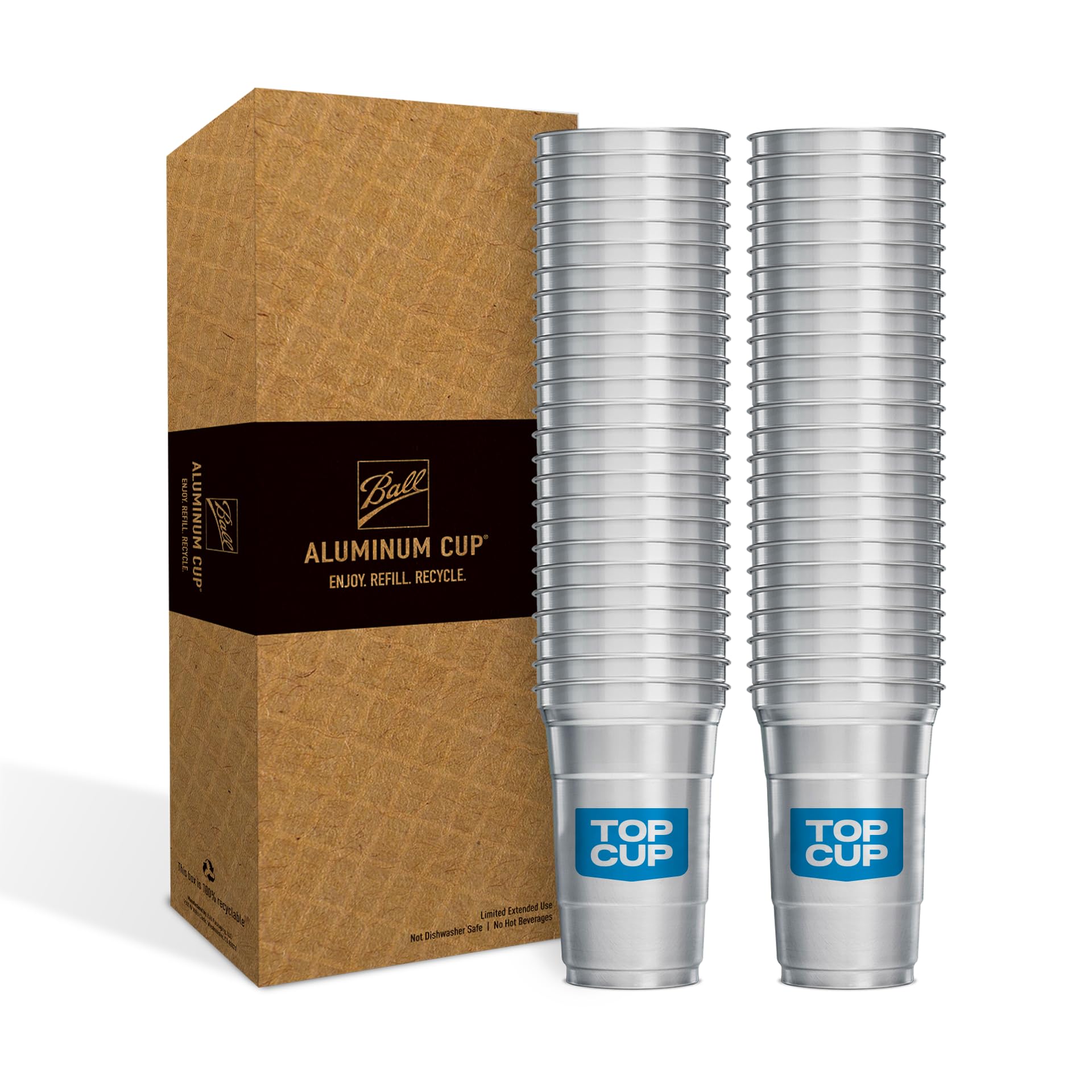 Top Cup America's 250th Birthday 20 oz Reusable Aluminum Party Cups 20 Count | Durable, Reusable & Recyclable, Made in USA
