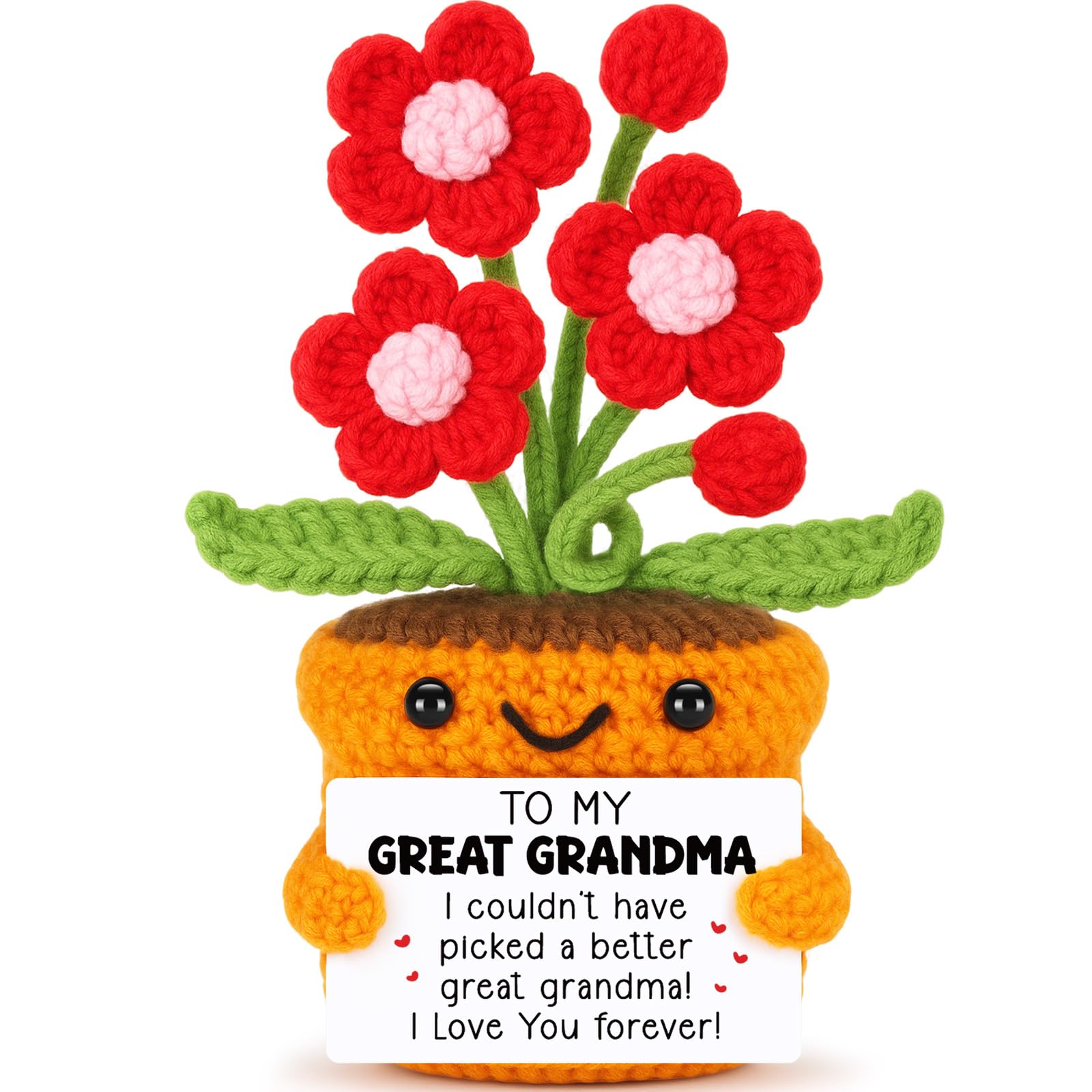 Agantree art Grandma Gifts for Grandma Birthday from Granddaughter Grandson – I Love You Crochet Flower Decor Grandparents Day Christmas for Great Grandma Gigi Nana