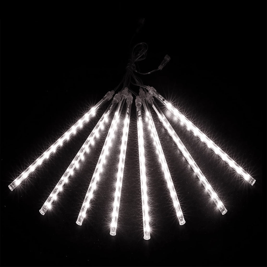 Meteor Outdoor Icicle Lights - 12 Inch, 288 LED, Snow Falling, Connectable, Red & Green, Xmas Wedding Party Tree Decor