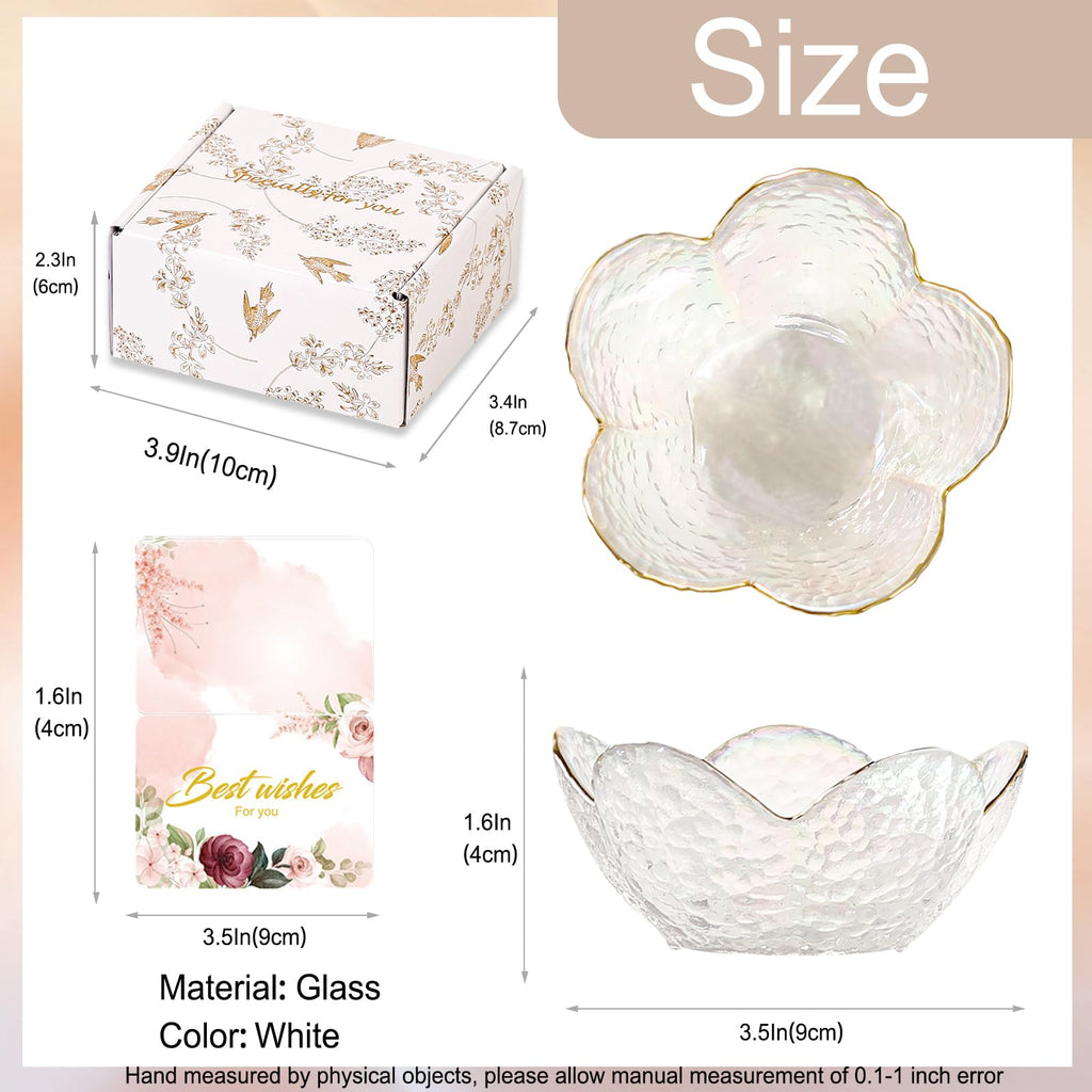 Purple Flower Jewelry Dish Glass Ring Holder Dish Jewelry Tray Cute Vanity Organizer Aesthetic Nightstand Bathroom Room Decor Trinket Dish Mothers Day Friendship Christmas Birthday Gifts for Women