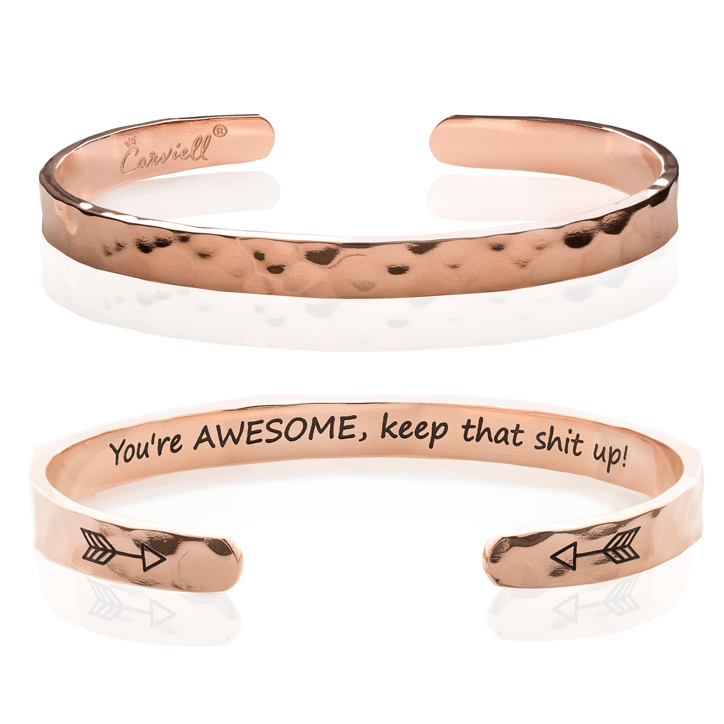 Carviell Bracelet - Gifts for Women – Inspirational, Friendship, Love, Mom, Daughter, Sister, Christian, Graduation, Memorial & Wedding Gifts – 100+ Phrases – Stainless Steel, Gift-Ready
