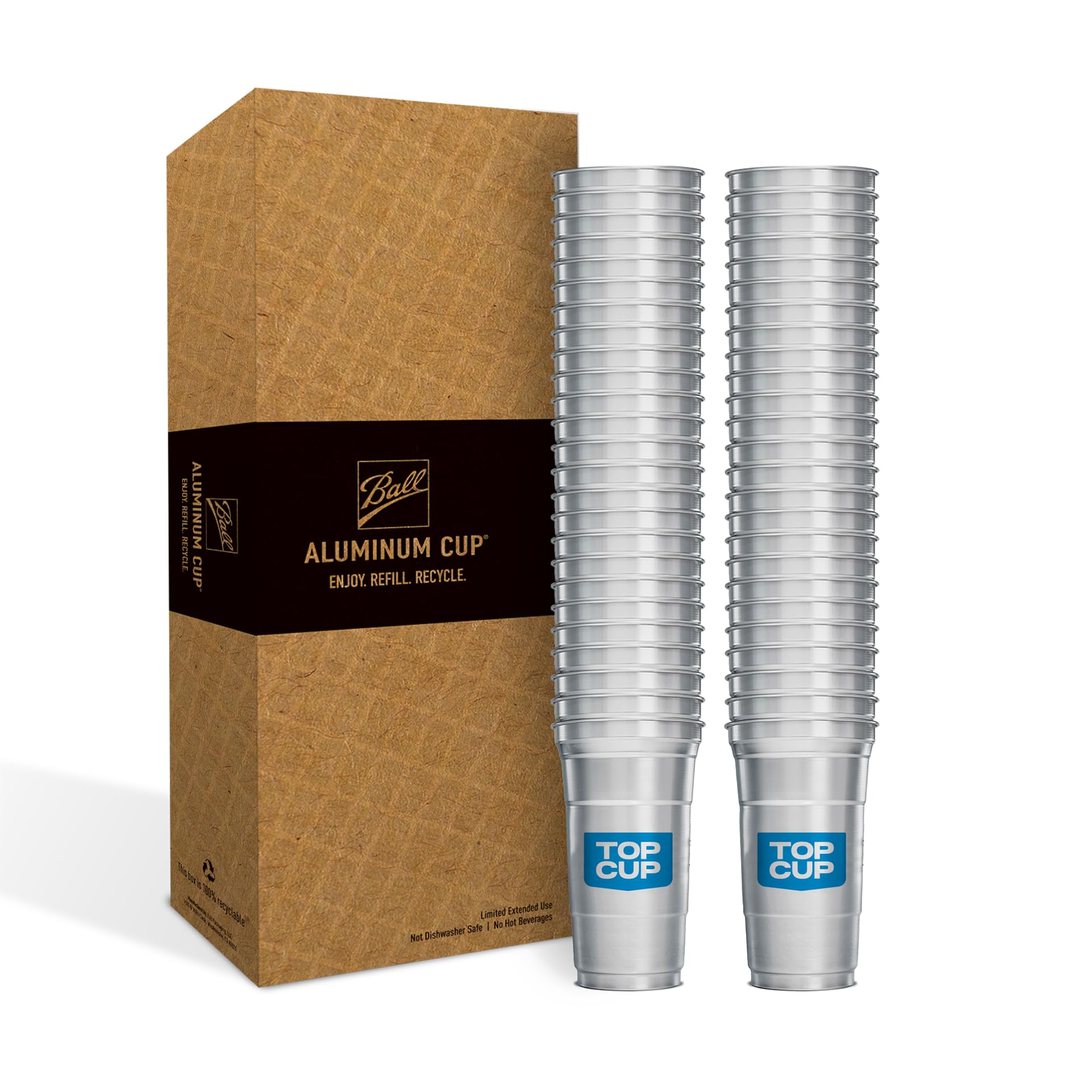 Top Cup America's 250th Birthday 20 oz Reusable Aluminum Party Cups 20 Count | Durable, Reusable & Recyclable, Made in USA