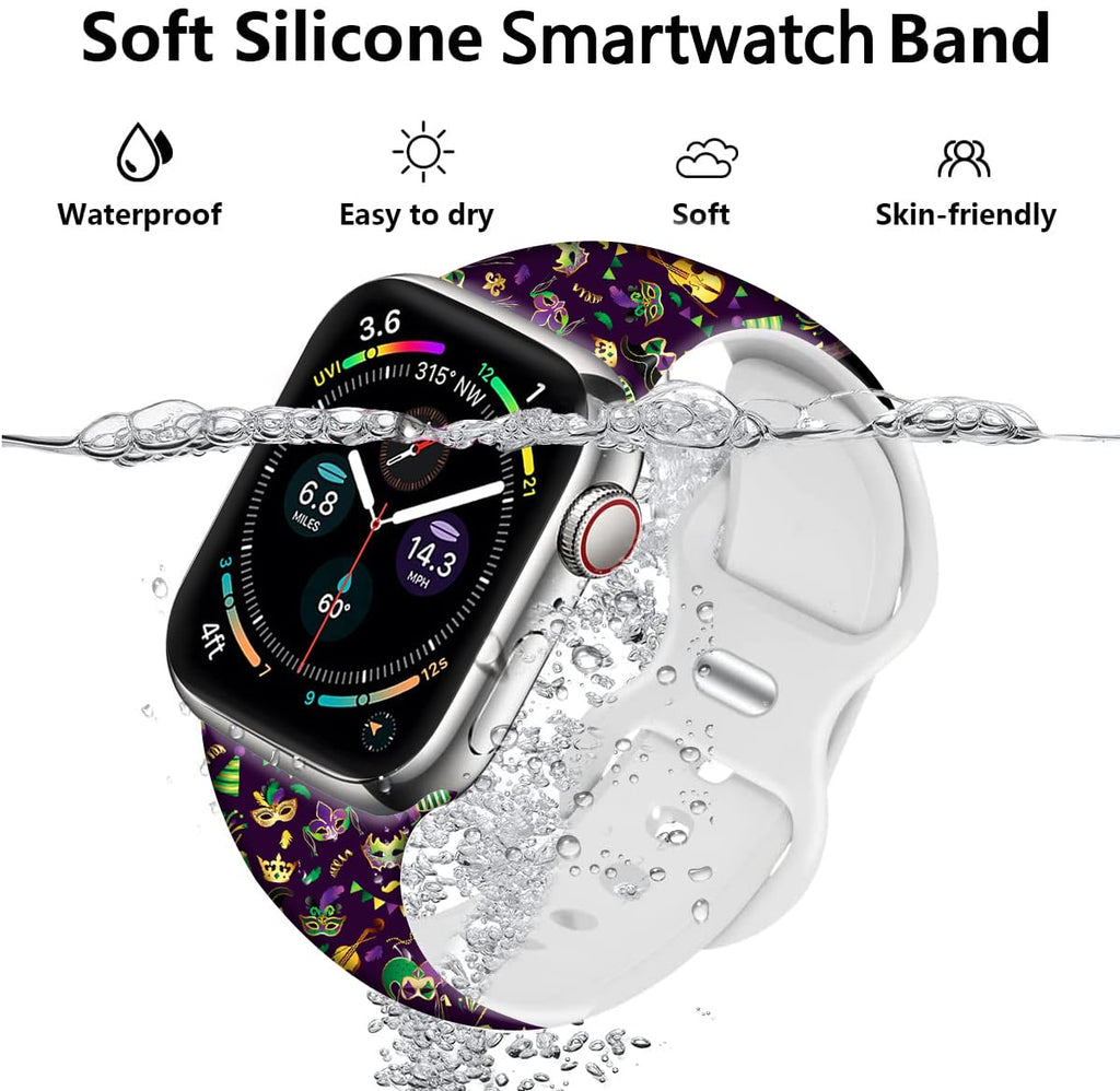 Holiday Watch Bands Compatible Watch 38mm 40mm 41mm 42mm for Women Men, Adjustable Soft Silicone Replacement Smartwatch Wristband for SE Series 8/7/6/5/4/3/2/1