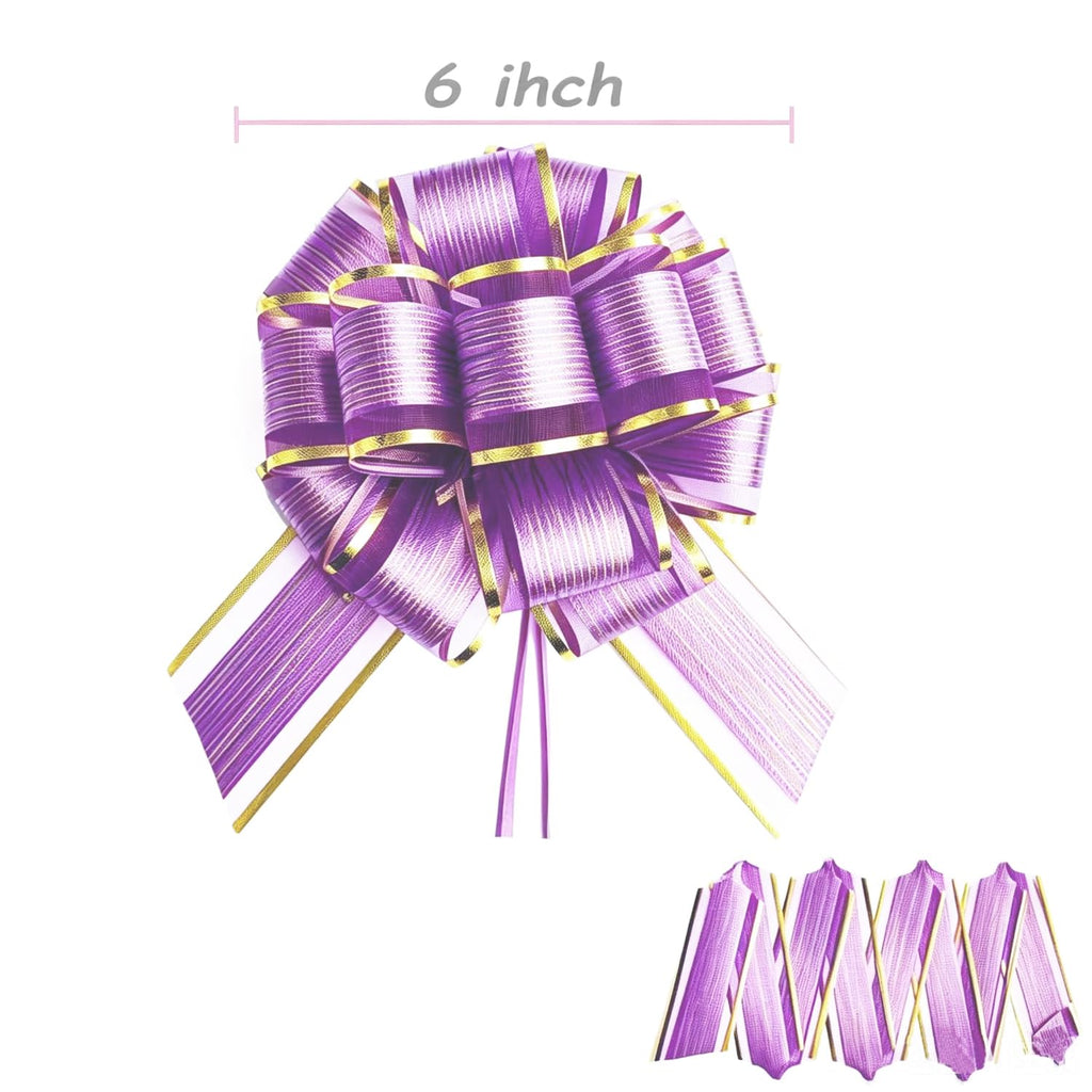 6 PCS Large Pull Bows, Gift Wrapping Bows, Gift Wrapping Ribbon Pull Bows Gift Bows for Wedding, Birthday, Christmas, Valentine's Day, Gift Baskets, Party, Presents Decor, Holiday Decor (Blue)