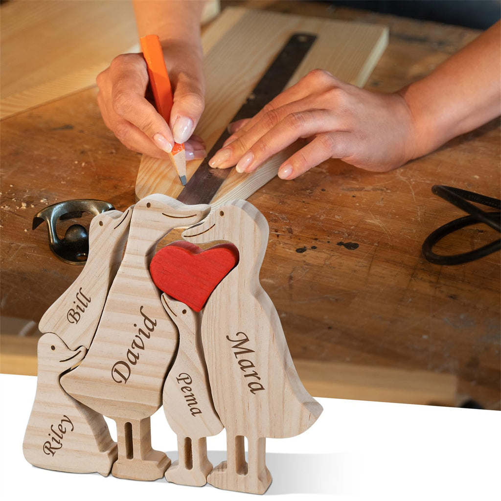 Personalized Family Name Puzzle with 2-8 Names Custom Wooden Bear Puzzle with Names Customized Wooden Puzzle Gifts for Christmas (Bear)