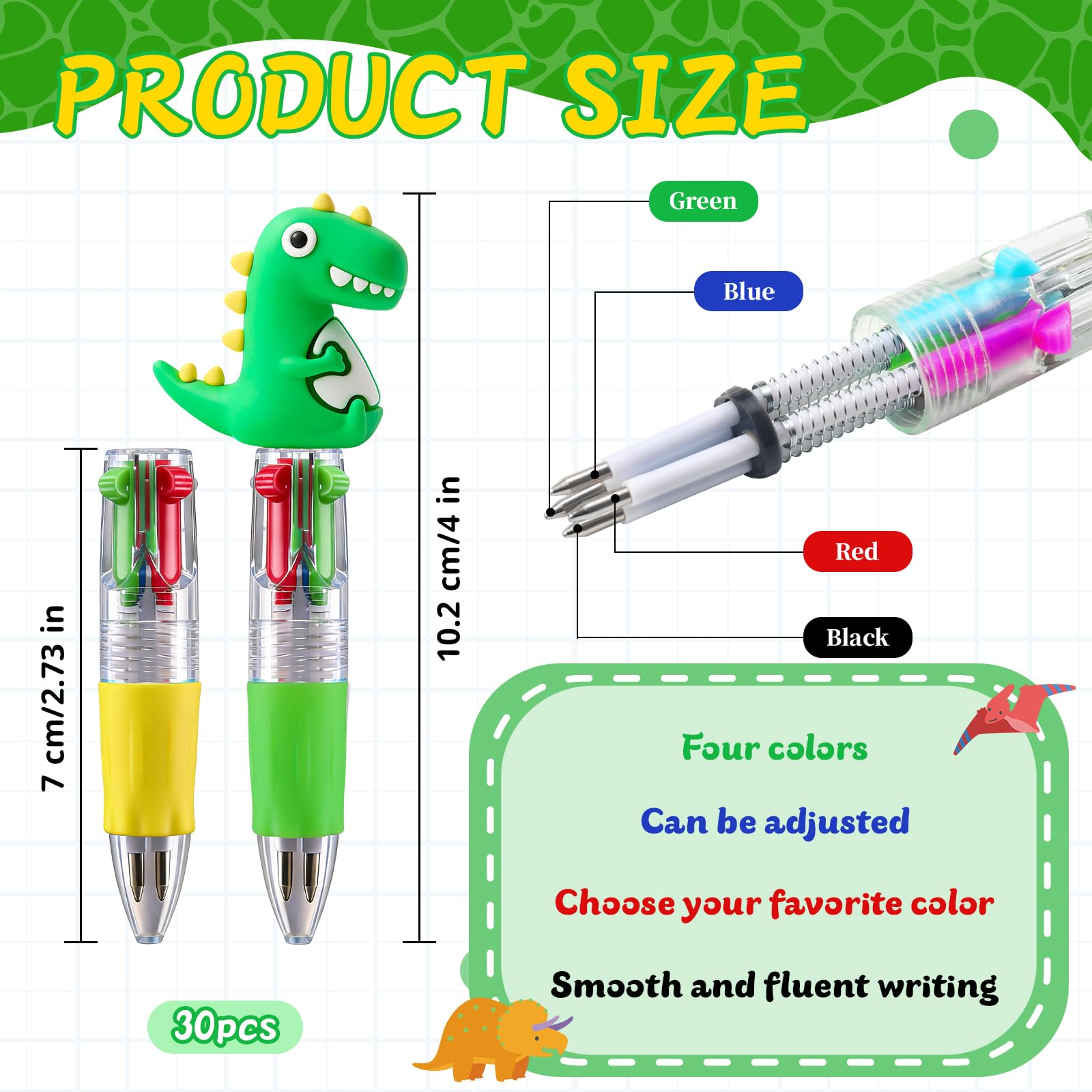 CZWZ 20Pcs Mini Multicolor Pens in One 4-in-1 Cute Pens Bulk for Kids, Fun Kawaii Ballpoint Pens for Birthdays and Children's Party Favors Gifts Teacher School Supplies