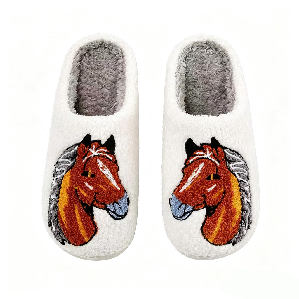 Cute Animal Slippers for Women Men Winter Fluffy Warm House Slippers Soft Plush Indoor outdoor Shoes