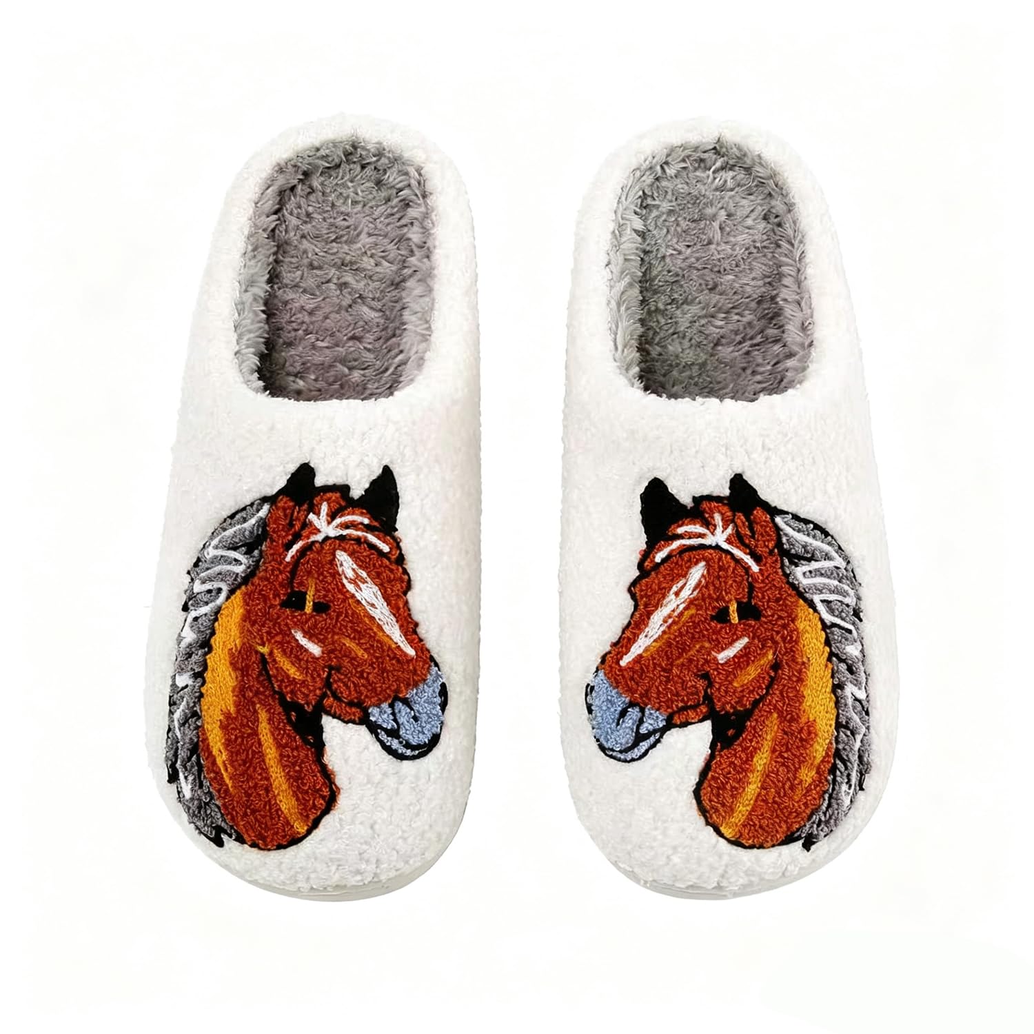 Cute Animal Slippers for Women Men Winter Fluffy Warm House Slippers Soft Plush Indoor outdoor Shoes