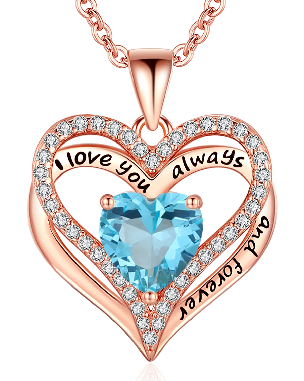 S925 Sterling Silver Necklace for Women, Wife Jewelry Rose Gold, Mom Birthday Valentines Mothers Day Gifts, Girlfriend Necklaces, Daughter Heart Jewel, Anniversary for Her