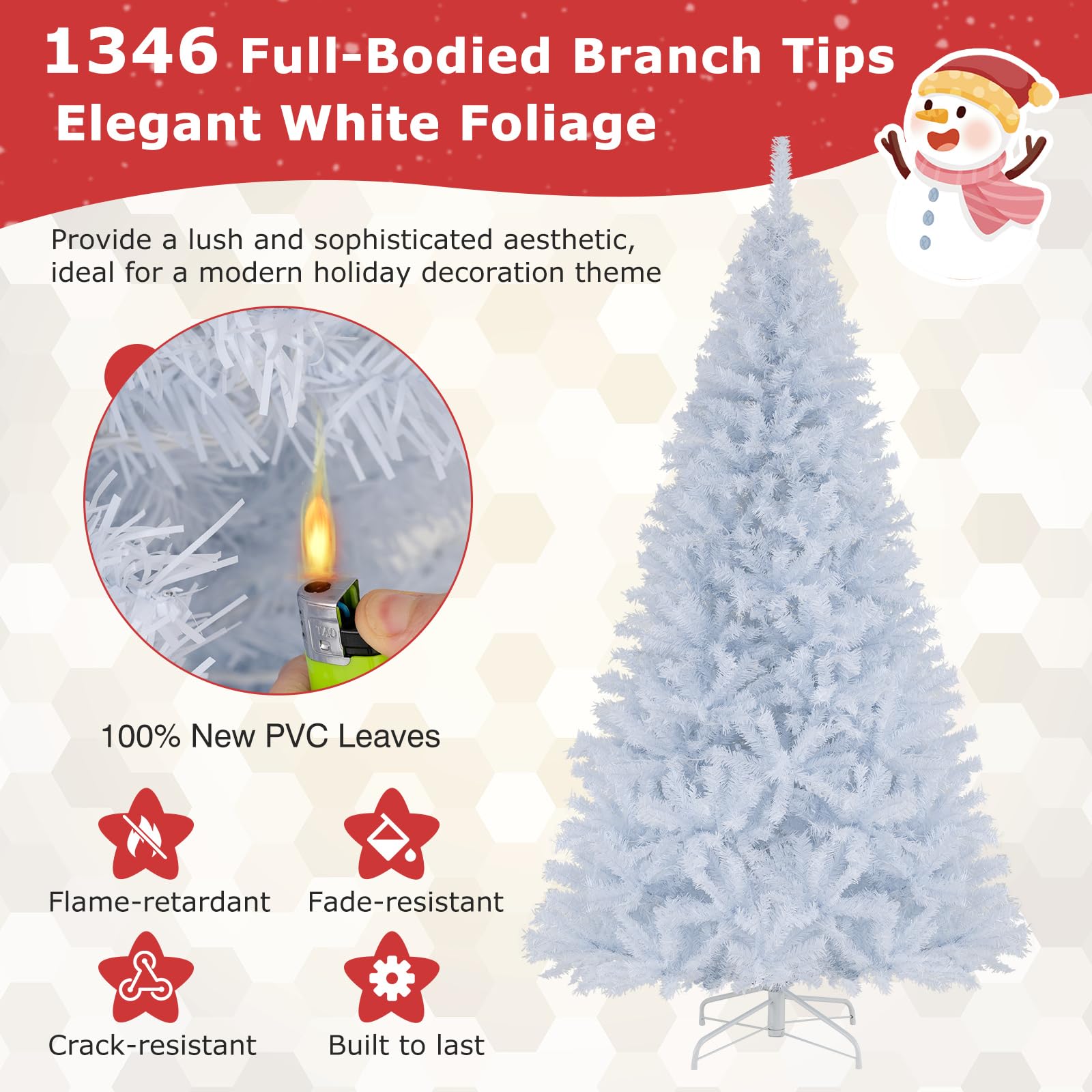 Goplus 7FT Pre-Lit Artificial Christmas Tree Auto-Spread/Close up Branches 11 Flash Modes with Multicolored 400 LED Lights & Metal Stand