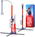 Ninja Blast Tee Ball Set for Kids - 5 Year Old Boy Birthday Gift - Baseball Batting Tee- T Ball Set for Toddlers 3-5 4-6 - Toys for Ages 3 4 5 6 Year Old Boy - Toddler Outdoor Toys, Baseball Tee