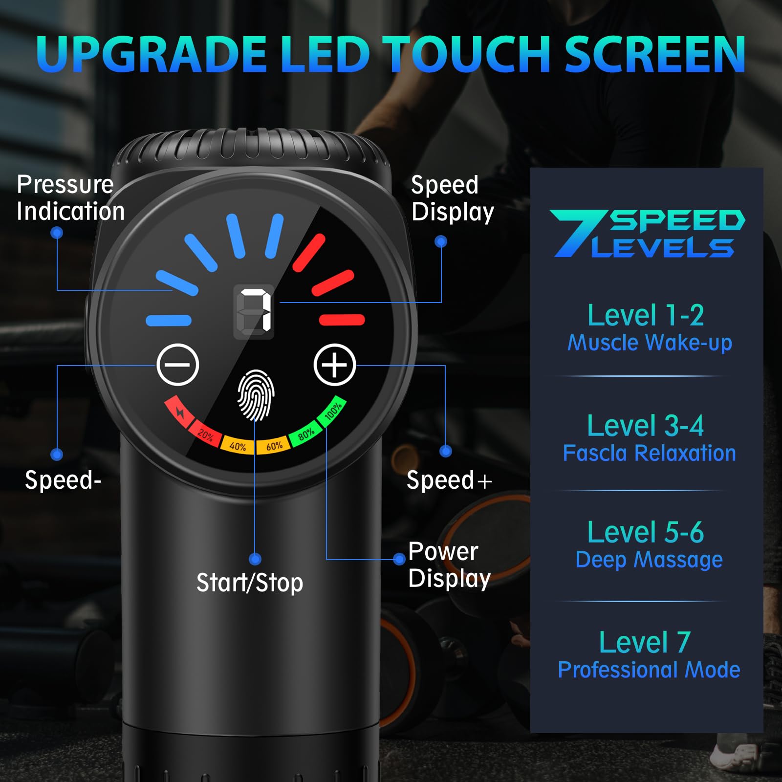 TOLOCO Massage Gun, Deep Tissue Back Massage for Athletes for Pain Relief, Percussion Massager with 10 Massages Heads & Silent Brushless Motor, Fathers Day Dad Gifts, Black