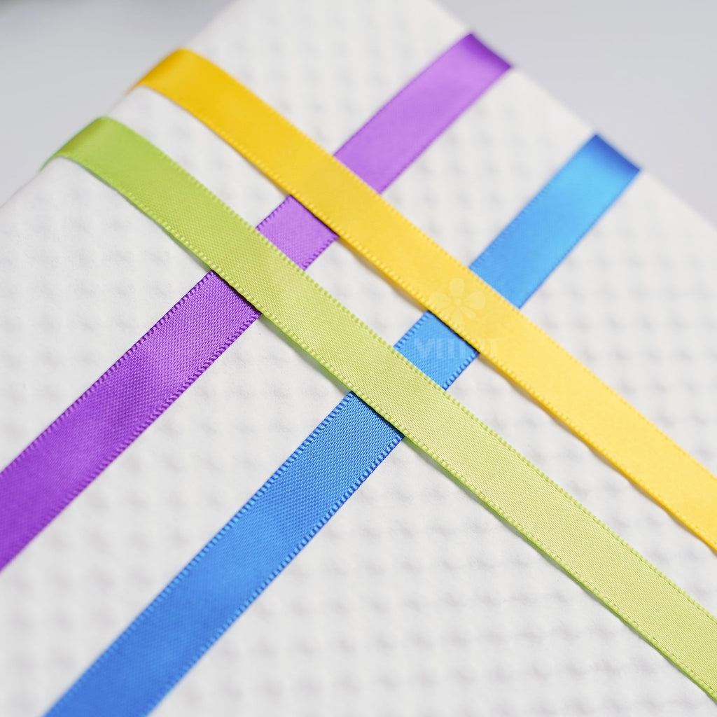MEEDEE 3/8 Inch Satin Ribbon Set – 10 Rolls Rainbow Double Face Ribbon for Gift Wrapping, 5 Yards Each (Total 50 Yards), Decorative Ribbon for Presents & Party Favors