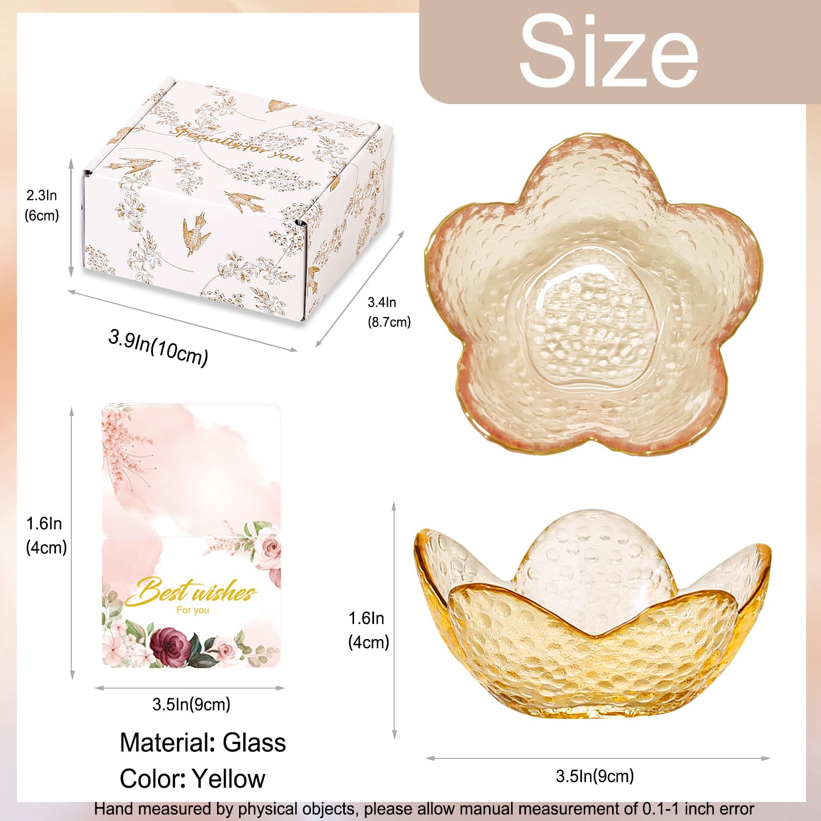 Purple Flower Jewelry Dish Glass Ring Holder Dish Jewelry Tray Cute Vanity Organizer Aesthetic Nightstand Bathroom Room Decor Trinket Dish Mothers Day Friendship Christmas Birthday Gifts for Women