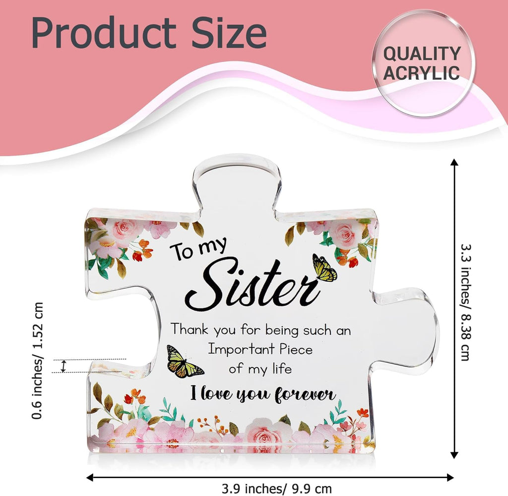 Engraved Acrylic Block Puzzle - Sentimental Gift for Her - Valentine's Day & Fiance Birthday Gift