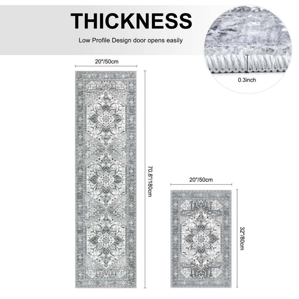 Yamaziot Christmas Kitchen Rugs Sets of 3, Non Slip Kitchen Mats for Floor with Rubber Backing, Holiday Christmas Snowflake Runner Rug Decor Home Decorations for Kitchen, Laundry Room, Hallway