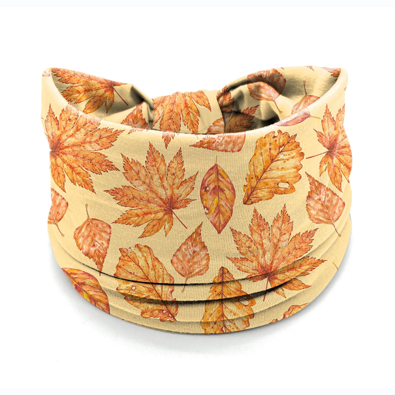 winthrop 4 Pack Autumn Maple Leaf Headbands for Women, Thanksgiving Wide Stretchy Yoga Workout Hair Bands, Soft Non-Slip Fall Turban Headwraps for Running Makeup Everyday Use