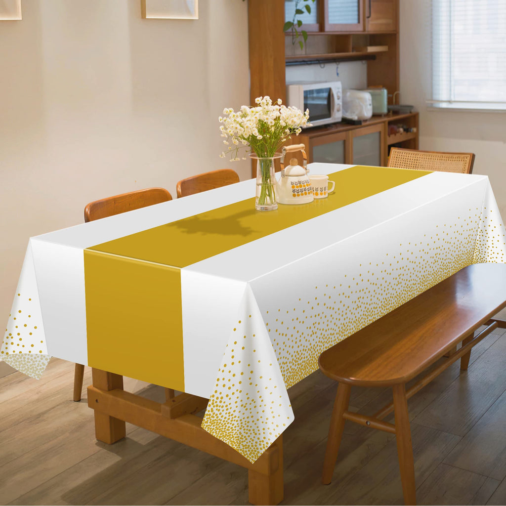 OHOME St Patricks Day Decorations - 2 PCS Shamrock Tablecloth | St Patricks Day Party Favors Supplies Decor Indoor Outdoor - St Patrick's Day Table Runner Covers Backdrop Banner for Home Kitchen