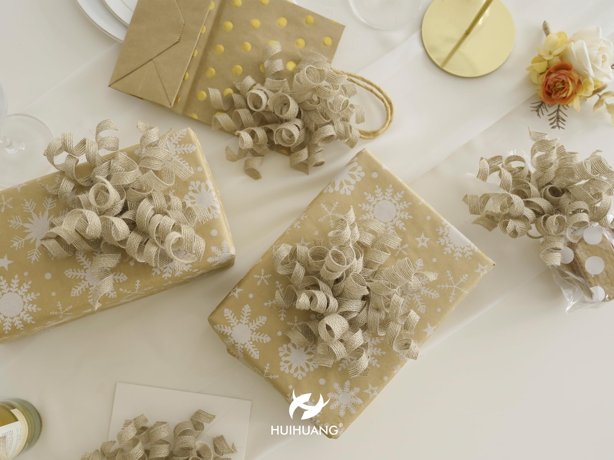 HUIHUANG Green Curly Gift Bows Self Adhesive Sage Green Burst Gift Bow for Gift Wrapping, Birthday, Wedding Baby Shower Party Favors, Wine Bottle, Treat Bags- 6 Counts