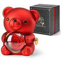 Cute Teddy Bear with Preserved Rose - A Real Rose Flower in Bear with Elegant Gift Box - Romantic Gift for Her in Mother's Day, Weddings, Anniversaries, and Bridal Showers (Red)