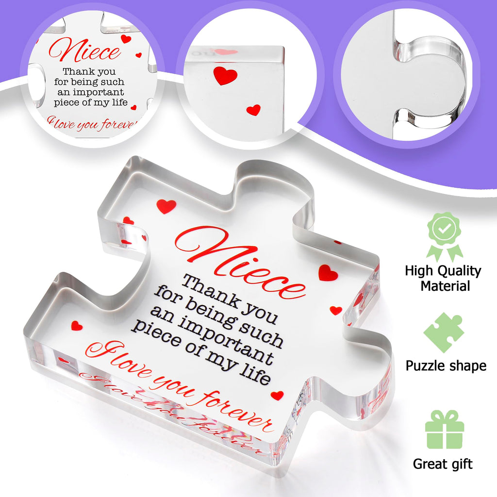 Engraved Acrylic Block Puzzle - Sentimental Gift for Her - Valentine's Day & Fiance Birthday Gift