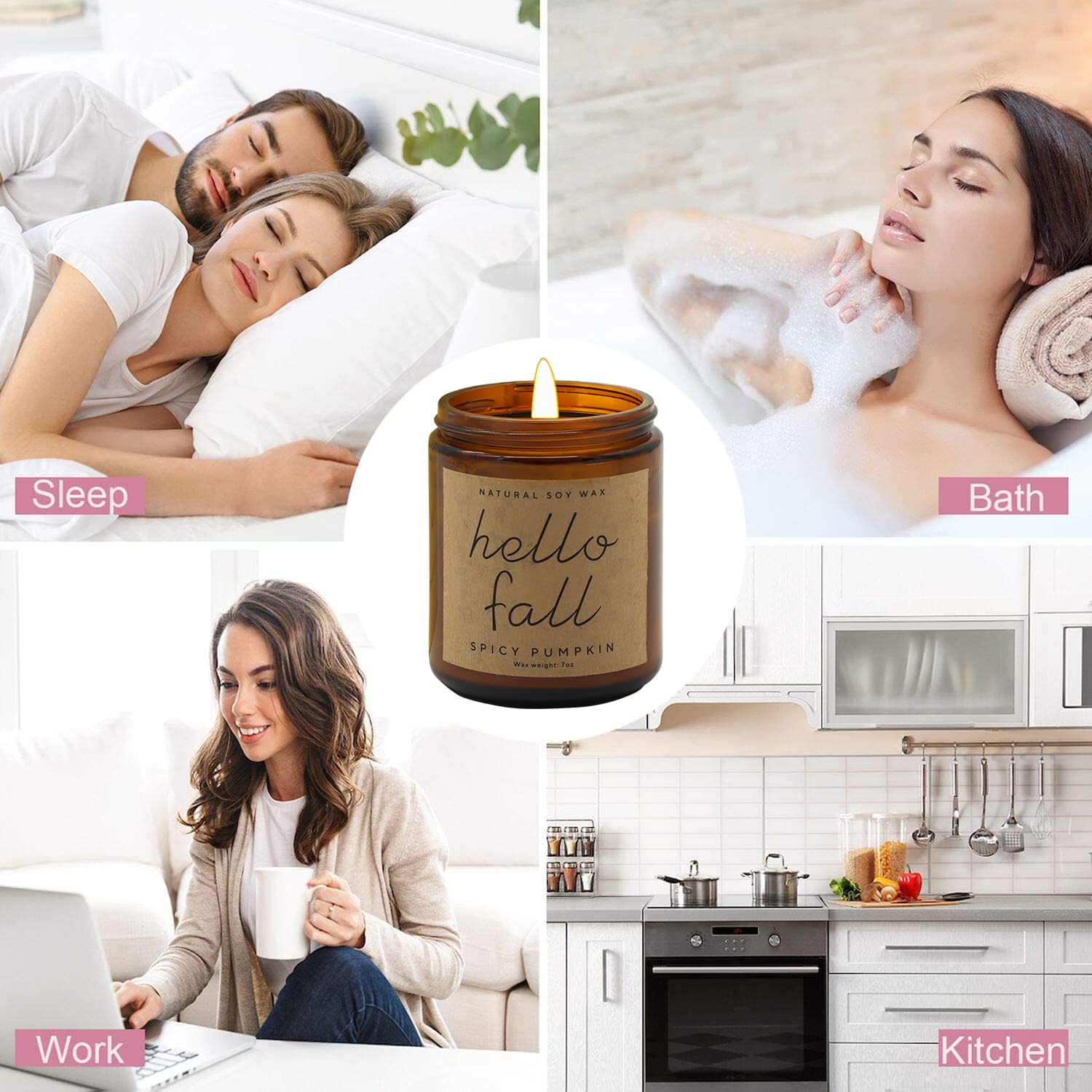Christmas Candles - Christmas Gifts for Women, Aromatherapy Candle for Home Scented, Natural Soy Wax Vanilla Scented Candles