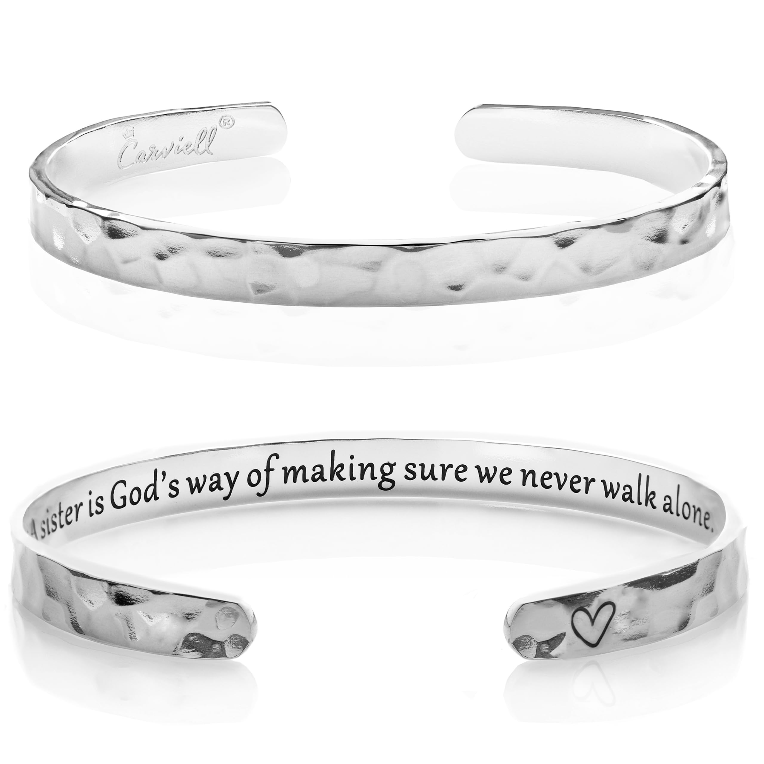 Carviell Bracelet - Gifts for Women – Inspirational, Friendship, Love, Mom, Daughter, Sister, Christian, Graduation, Memorial & Wedding Gifts – 100+ Phrases – Stainless Steel, Gift-Ready
