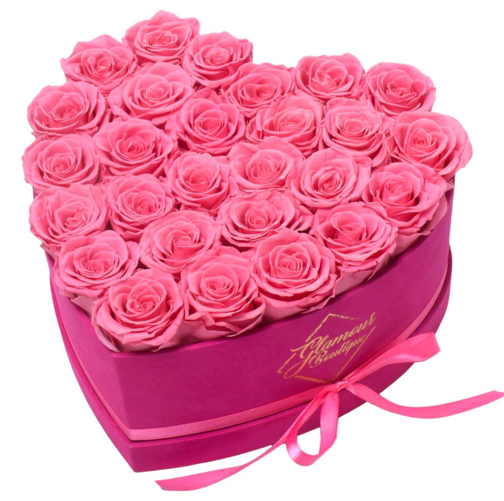 GLAMOUR BOUTIQUE 16 Flower Forever Heart Shape Box, Mothers Day Gift For Mom, Eternal Preserved Roses Gift for Her, Flowers bouquet, For Birthday, Anniversary, Girlfriend - Red