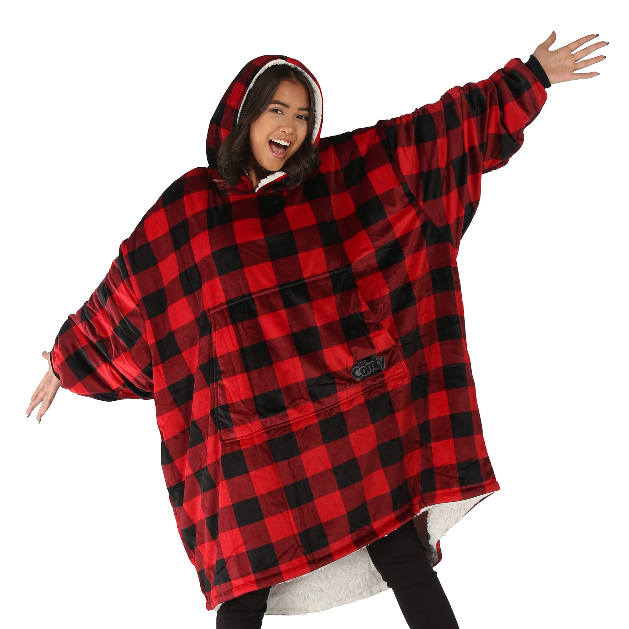 THE COMFY Original | From Shark Tank | Patented | Oversized Sherpa Wearable Blanket Hoodie| Gift for Women & Men | One Size