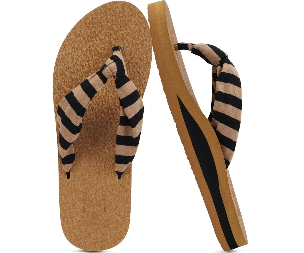 KuaiLu Flip Flops for Women with Arch Support Yoga Mat Comfortable Summer Beach Walking Thong Cushion Sandals Slip On Indoor Outdoor