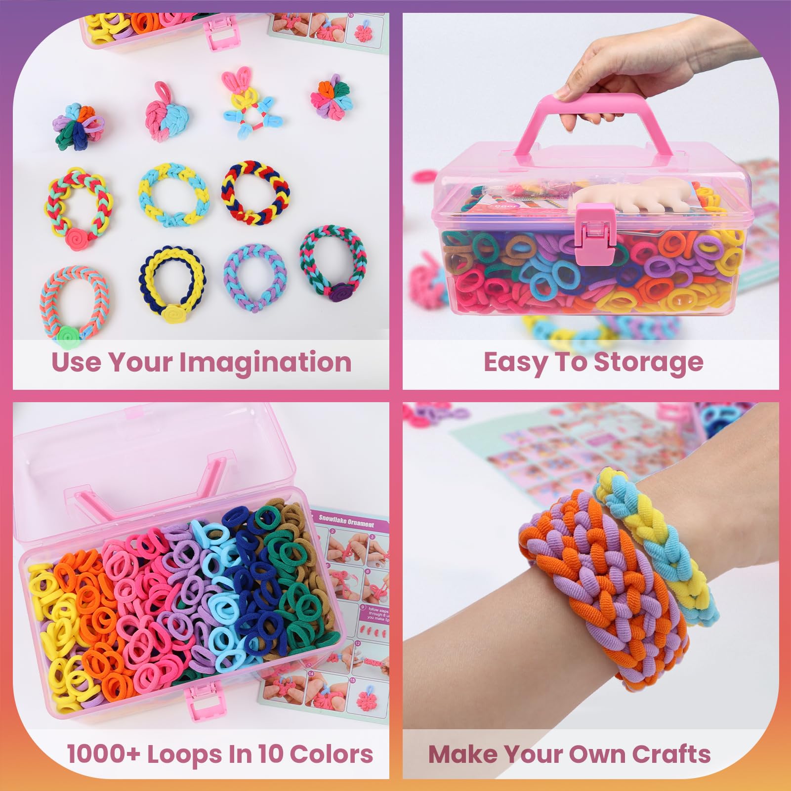 DDAI Arts and Crafts for Kids Age 8-12 Friendship Bracelet Making Kit for Girls - Best Birthday Gifts Ideas for Girl 7 9 10 11 Year Old - Popular Bracelets String Maker Toys Set