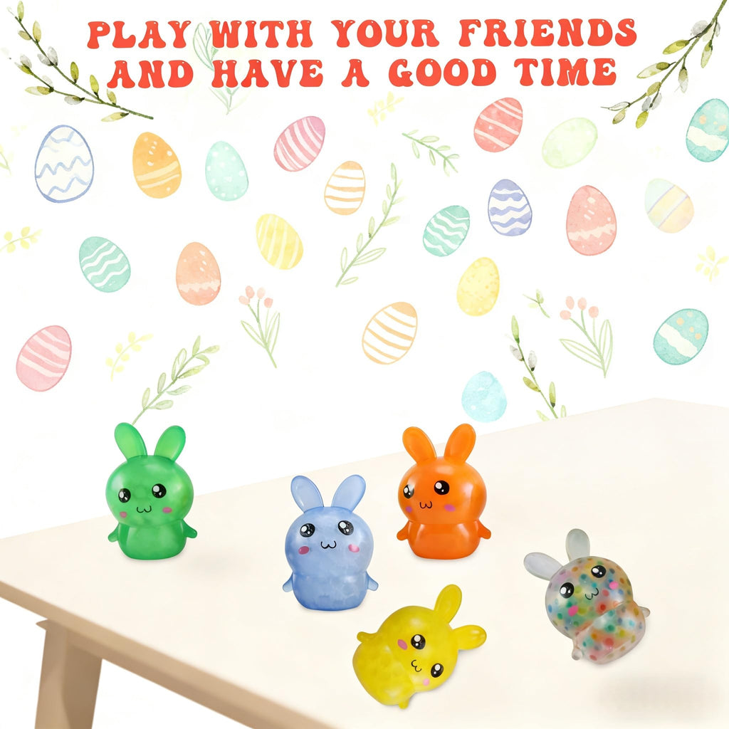 Easter Basket Stuffers,Easter Basket Essentials,4pcs Squishy Easter Bunny Stress Balls for Adults,Easter Stress Relief Fidget Balls,Easter Party Favors Easter Basket Ideas Gifts