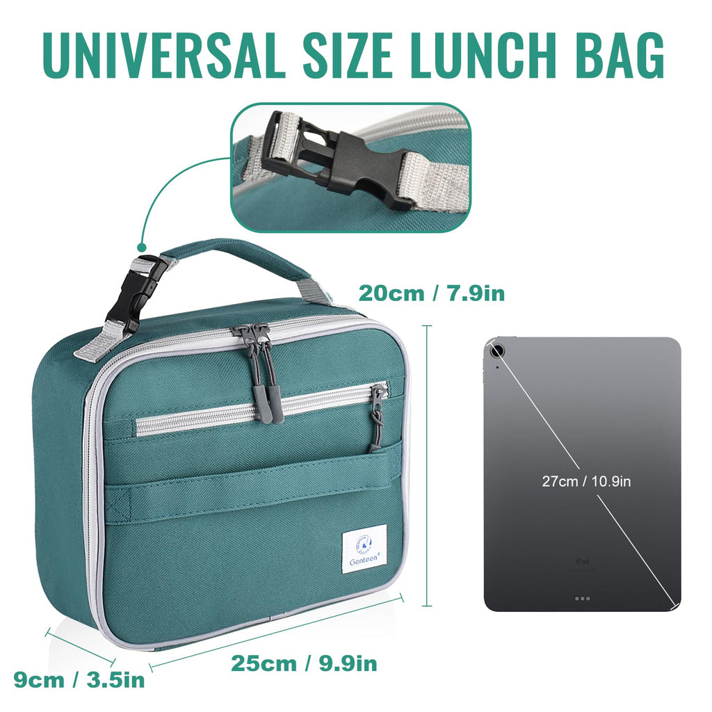 Genteen Lunch Box Kids, Insulated Lunch Bag Kids Boys Girls Back to School, Soft Lunch Box for Men Reusable Lunchbox for Office,Outdoor,School (Black)