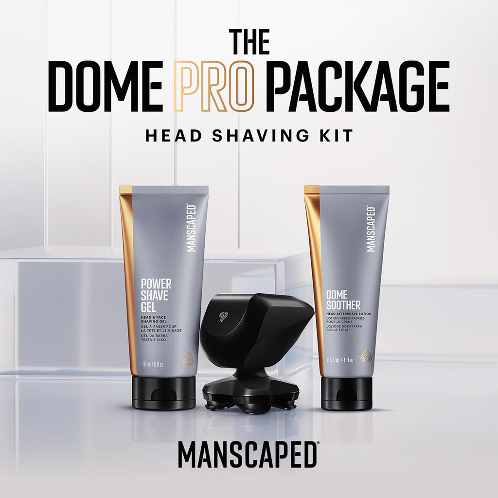 MANSCAPED® The Dome Shaver™ PRO Head Shaver for Bald Men – Five Rotary Blade Design with SkinSafe® & FlexAdjust Technology, Waterproof, USB-C & Wireless Charging Compatible with Travel Lock