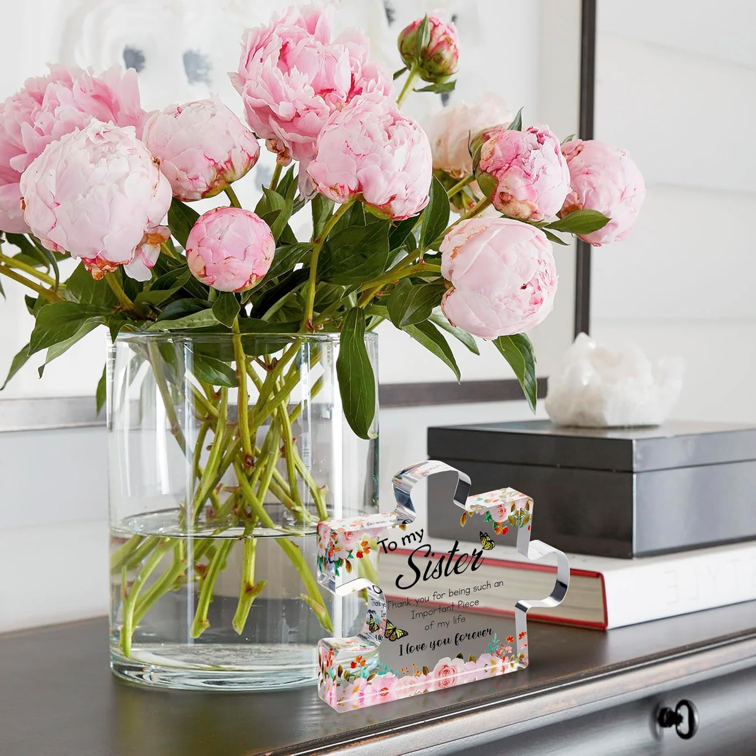 Engraved Acrylic Block Puzzle - Sentimental Gift for Her - Valentine's Day & Fiance Birthday Gift