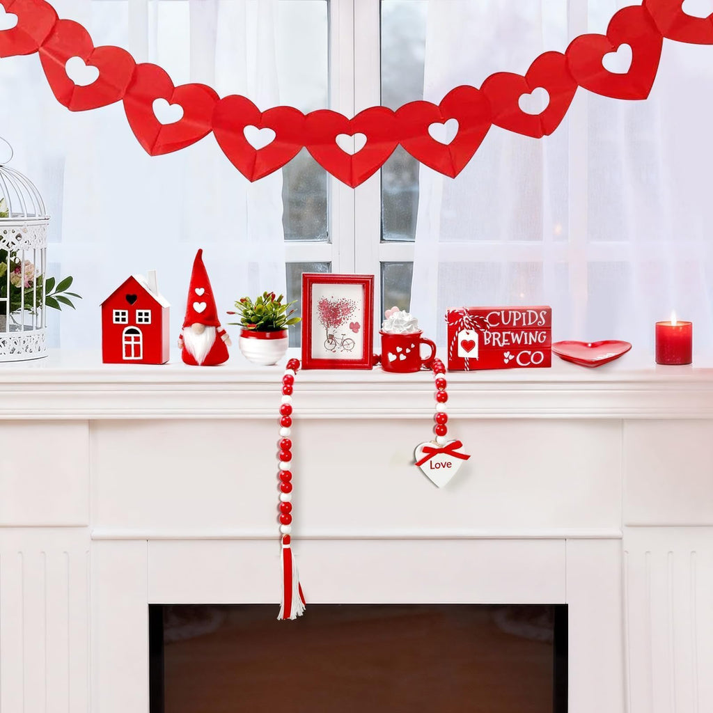 Christmas Decorations 8 PCS Tiered Tray Decor Set, Cute Tabletop Christmas Decor for Home Office Shelf Mantel Coffee Bar Xmas Table Centerpieces Tray Objects Holiday Decoration Set