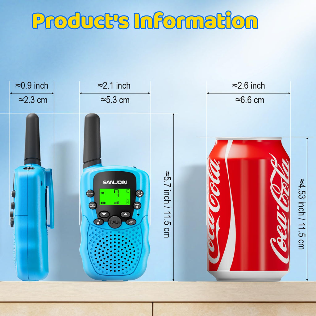 Walkie Talkies for Kids Games Outdoor Toys for 3-12 Year Old Boys Girls, 3 Miles Long Range Walkie Talkie to Camping Hiking, 4 Year Old Girl Birthday Gifts for 3 4 5 6 7 8 9 Year Old Boy Girl Gift