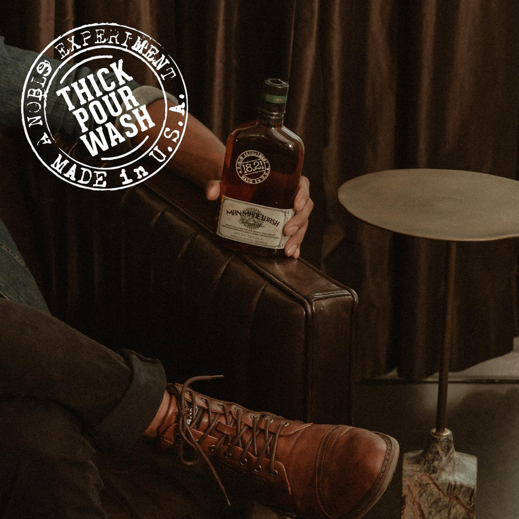 18.21 Man Made Original Absolute Mahogany 3-in-1 Body Wash, Shampoo, & Conditioner for Men, All Hair & Skin Types, Strengthens and Moisturizes in a Manly Aroma, 18oz