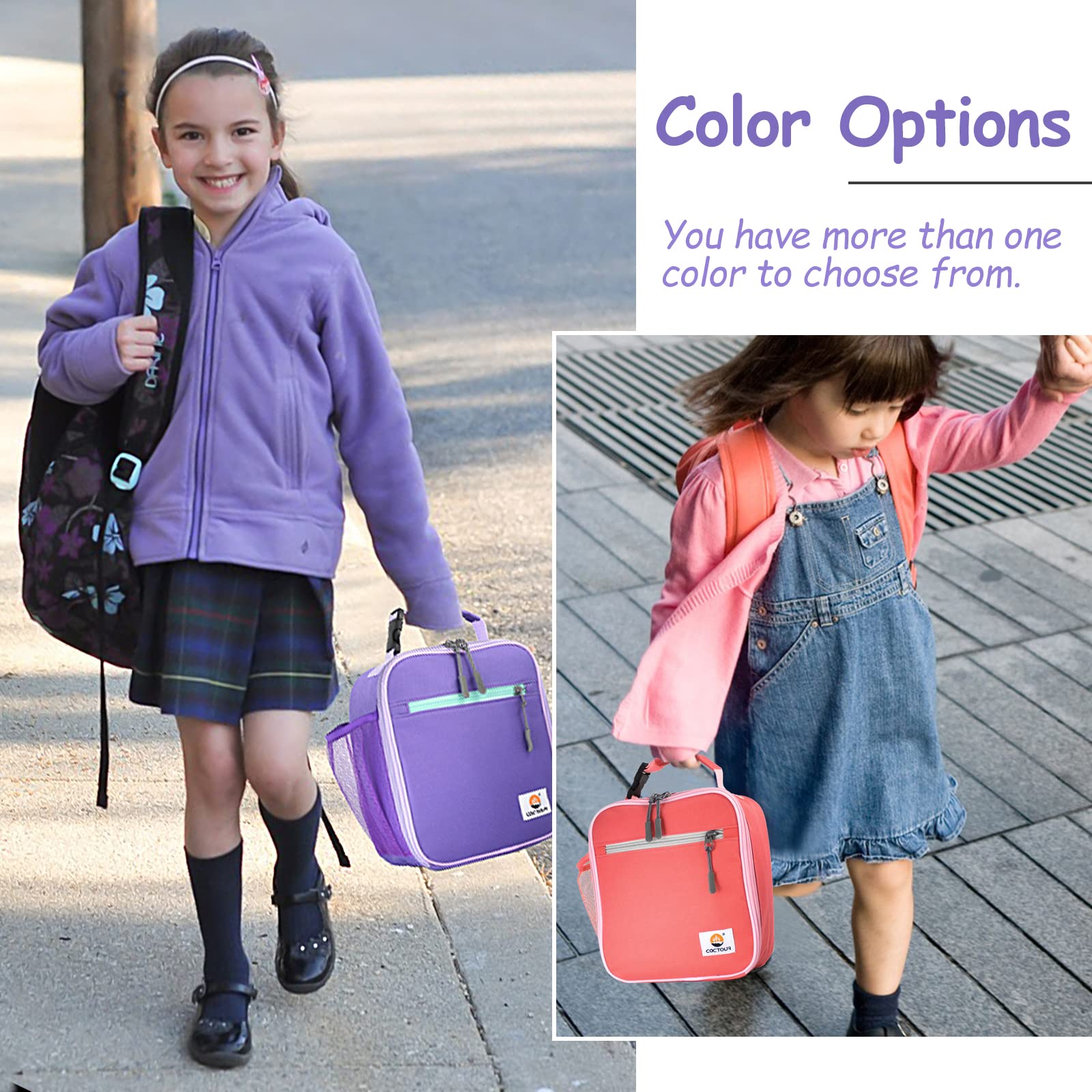 CaCTOUR Lunch Box Kids,Premium Insulated Lunchbox for Girls Boys,Soft Mini Cooler Bag Back to School Thermal Reusable Lunch Bag for Work School Picnic (Blue)