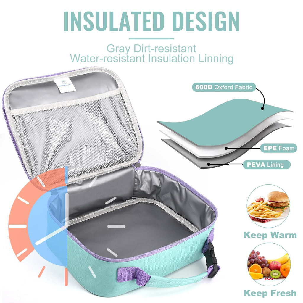 Genteen Lunch Box Kids, Insulated Lunch Bag Kids Boys Girls Back to School, Soft Lunch Box for Men Reusable Lunchbox for Office,Outdoor,School (Black)