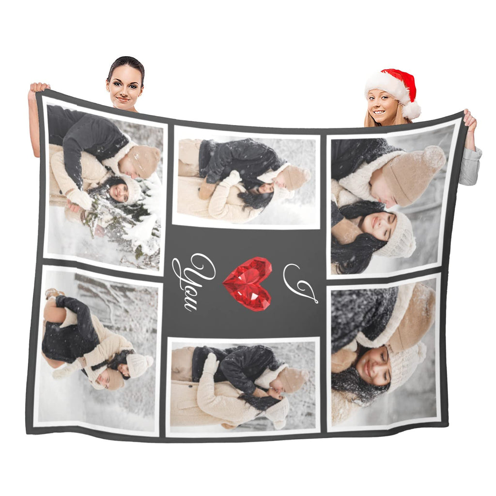 inkArts Custom Blanket Throws with Photos Text Personalized with Picture Customizable, Customize for Mom, Dad, Couple, Girlfriend, Boyfriend, Husband & Wife