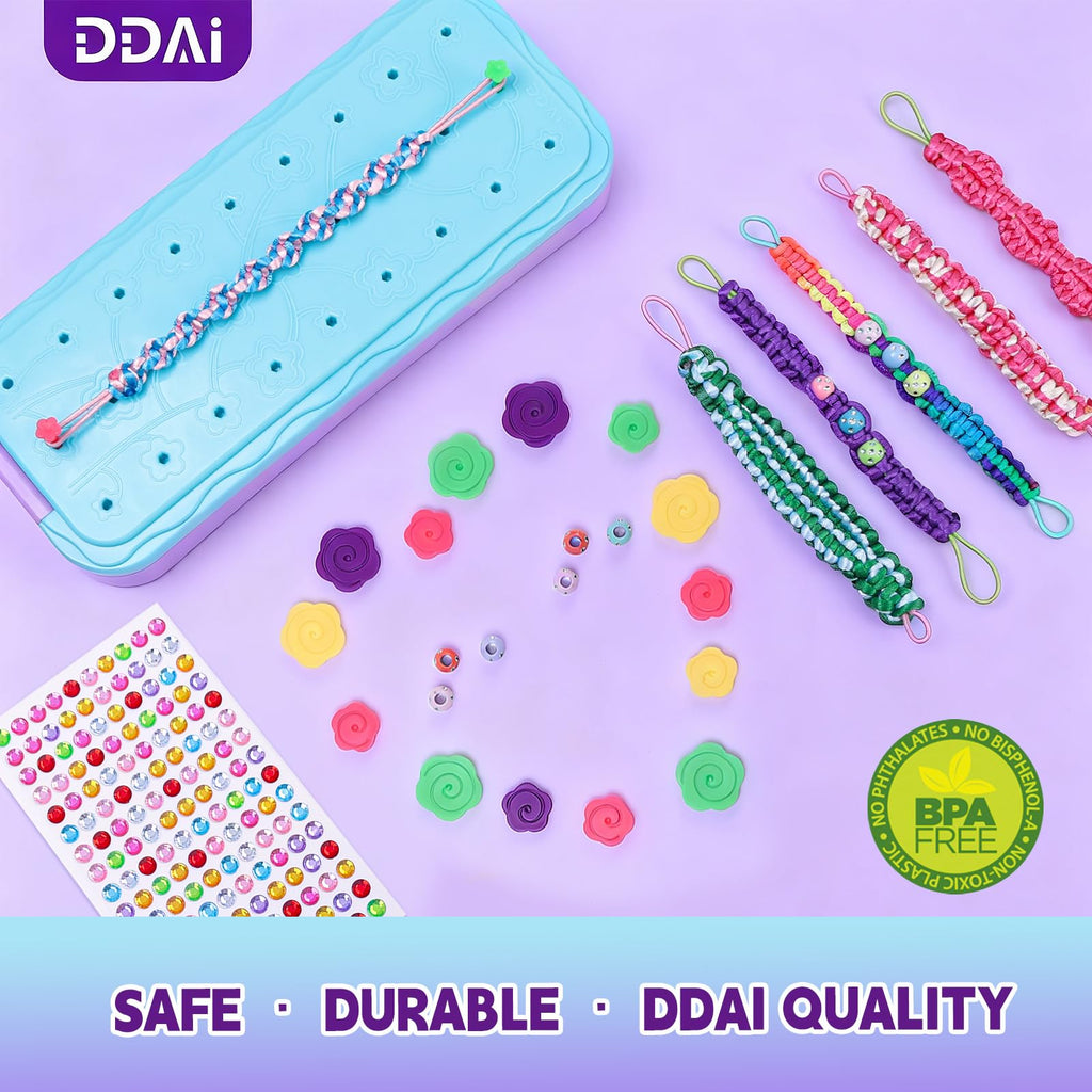DDAI Arts and Crafts for Kids Age 8-12 Friendship Bracelet Making Kit for Girls - Best Birthday Gifts Ideas for Girl 7 9 10 11 Year Old - Popular Bracelets String Maker Toys Set