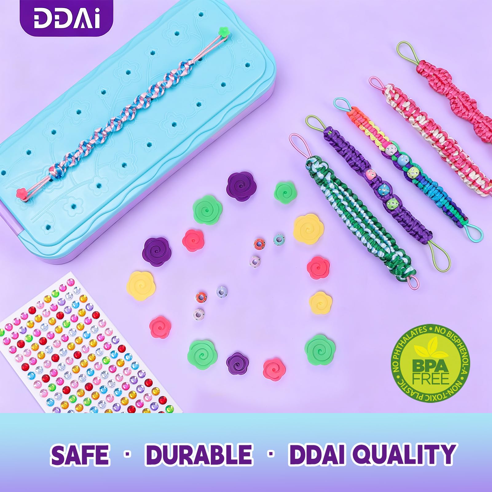 DDAI Arts and Crafts for Kids Age 8-12 Friendship Bracelet Making Kit for Girls - Best Birthday Gifts Ideas for Girl 7 9 10 11 Year Old - Popular Bracelets String Maker Toys Set