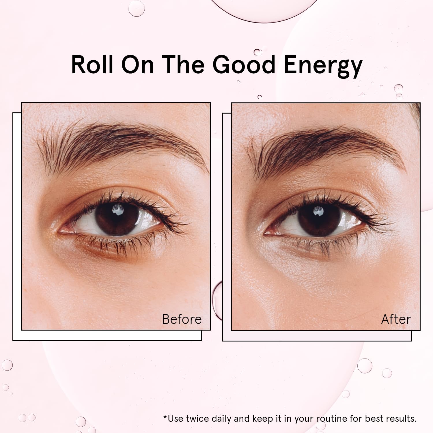 grace & stella Under Eye Brightener Roller - Airplane Travel Essentials - Travel Size Toiletries - Retinol & Caffeine Eye Serum for Puffiness, Dark Circles, Wrinkles - Vegan Skincare (15ml / 0.51floz)
