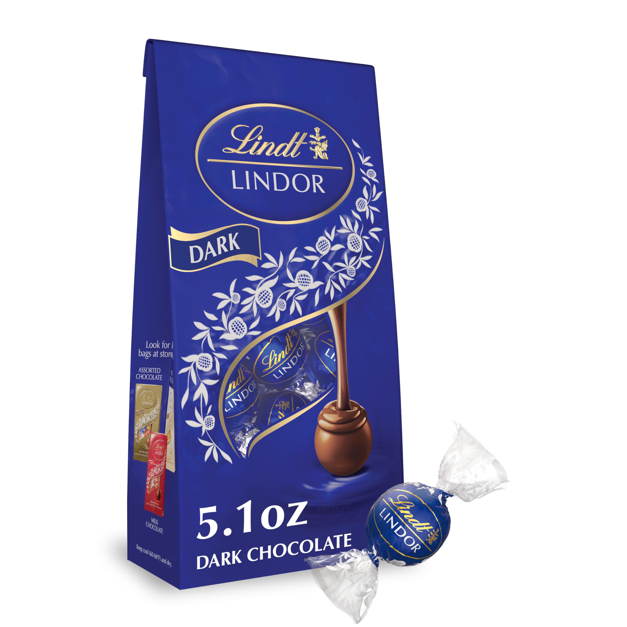 Lindt LINDOR Holiday Snickerdoodle White Chocolate Candy Truffles with Smooth, Melting Truffle Center, 8.5 oz. Bag