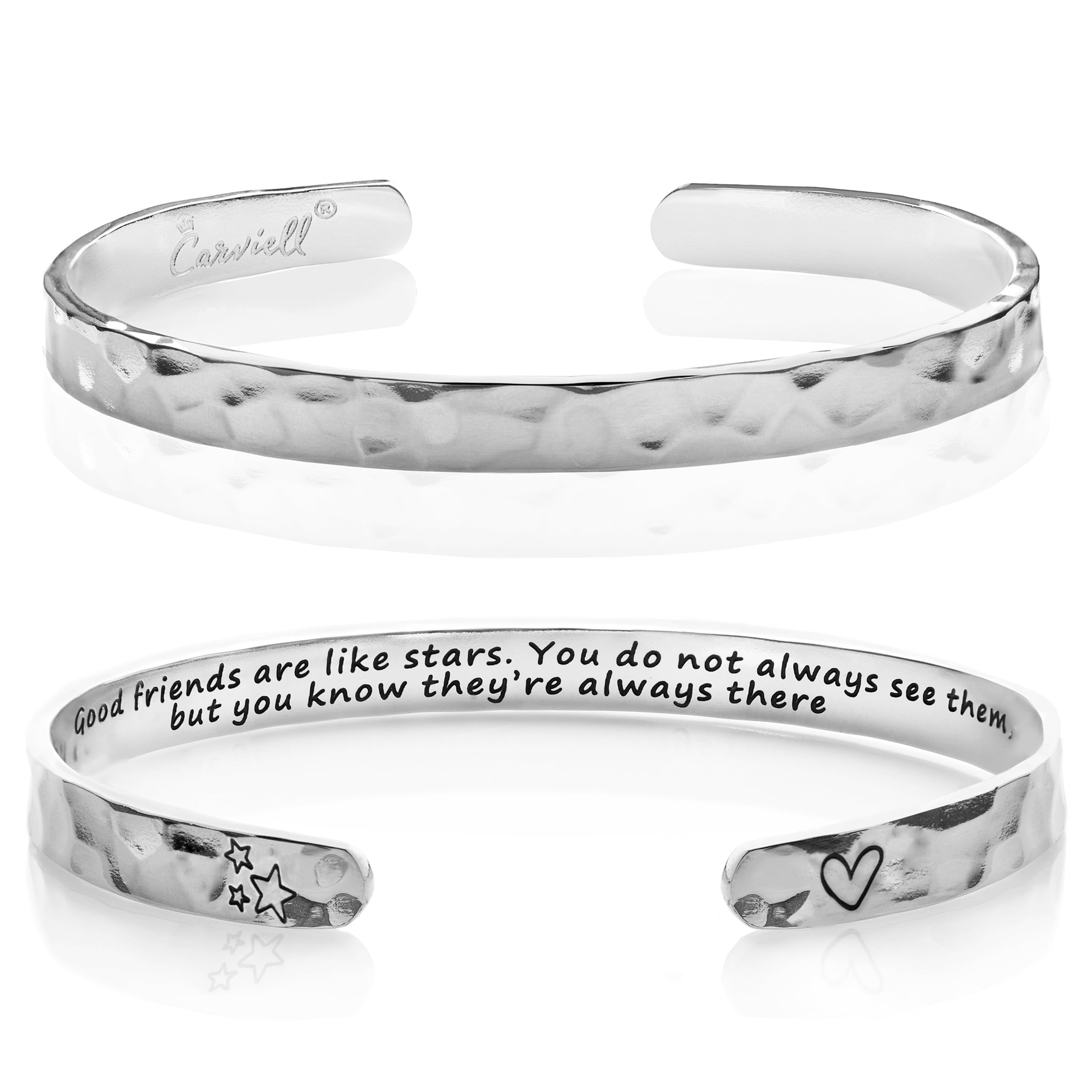 Carviell Bracelet - Gifts for Women – Inspirational, Friendship, Love, Mom, Daughter, Sister, Christian, Graduation, Memorial & Wedding Gifts – 100+ Phrases – Stainless Steel, Gift-Ready