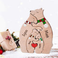 Personalized Family Name Puzzle with 2-8 Names Custom Wooden Bear Puzzle with Names Customized Wooden Puzzle Gifts for Christmas (Bear)
