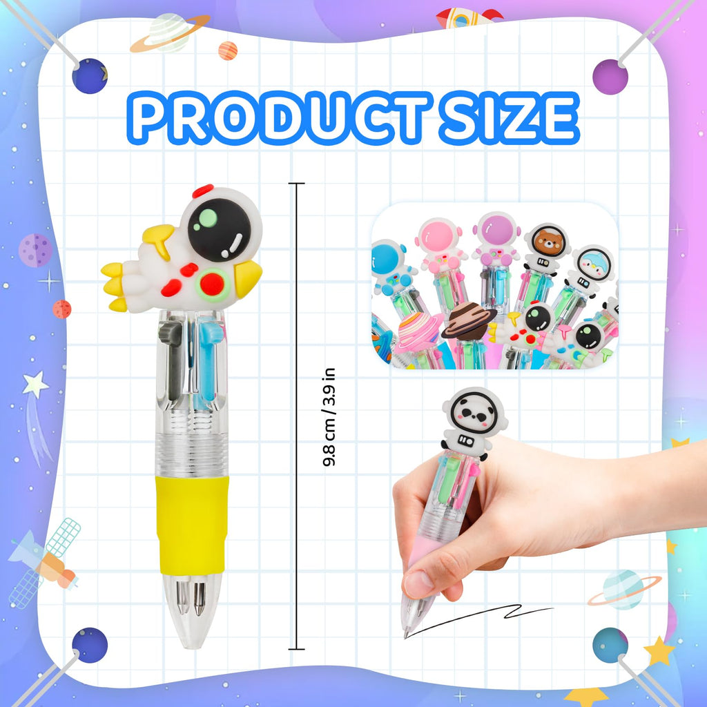 CZWZ 20Pcs Mini Multicolor Pens in One 4-in-1 Cute Pens Bulk for Kids, Fun Kawaii Ballpoint Pens for Birthdays and Children's Party Favors Gifts Teacher School Supplies