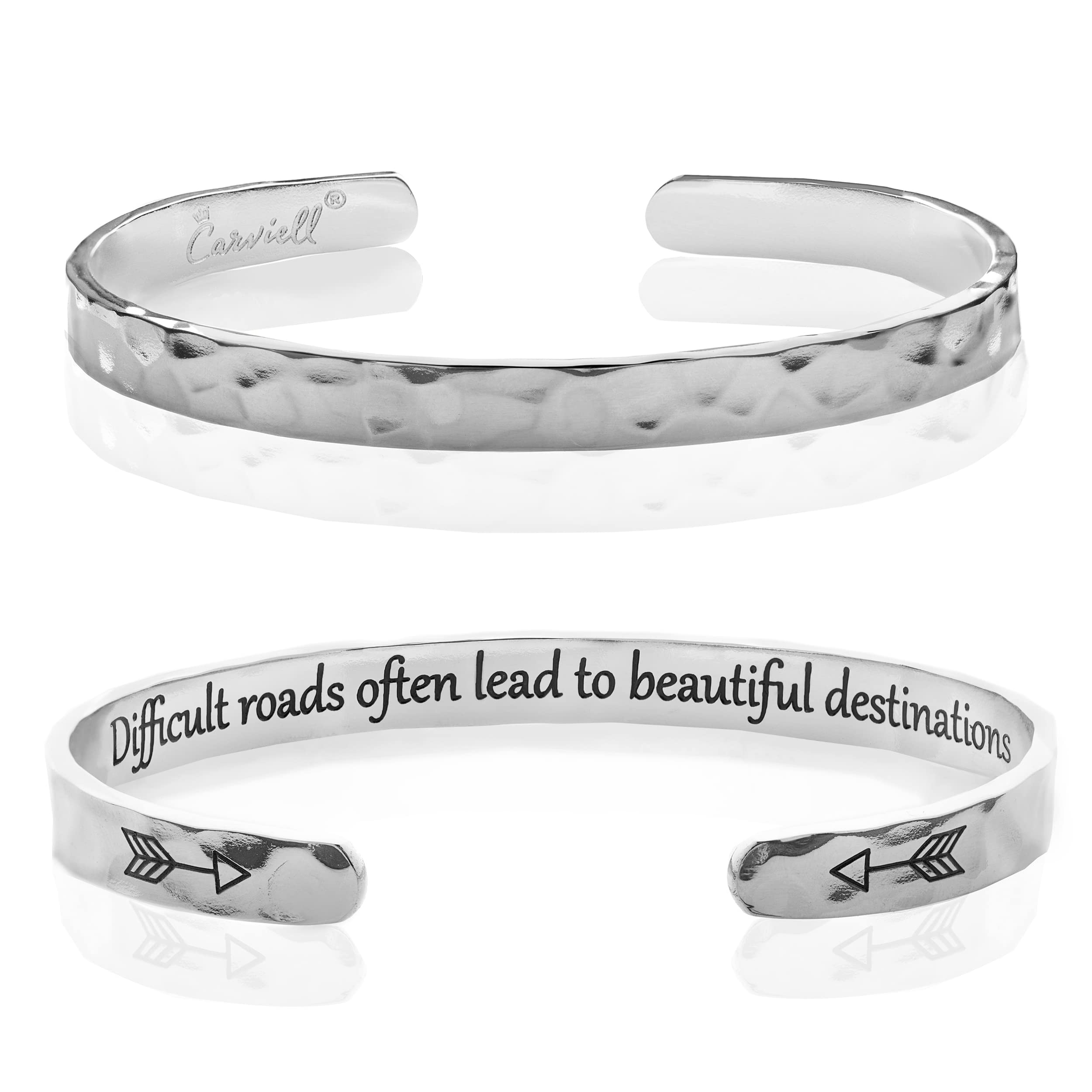 Carviell Bracelet - Gifts for Women – Inspirational, Friendship, Love, Mom, Daughter, Sister, Christian, Graduation, Memorial & Wedding Gifts – 100+ Phrases – Stainless Steel, Gift-Ready